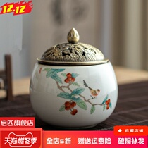 Grass wood ash ceramic incense burner household indoor aromatherapy agarwood stove wood chips essence oil stove tea ceremony accessories