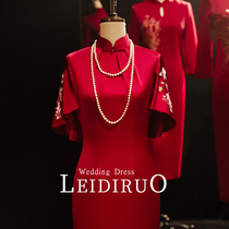 Letty Ruo bead sleeve2021 Xi mother-in-law wedding summer high-end cheongsam wedding mother toast dress dress female