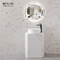 Creative rock board wash basin column wash basin integrated floor basin toilet outdoor balcony wash basin