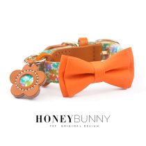 honeybunny floral dog collar flower listing pet leash dog chain bow bow tie lettering dog tag