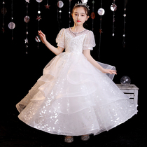 Childrens princess dress high-end Flower Girl Wedding girl foreign dress dress host puffy gauze piano costume