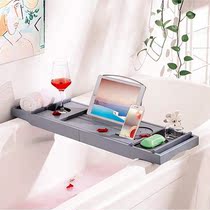 Extendable Bathroom Shelf Bathtub Tray Shower Caddy Bamboo B