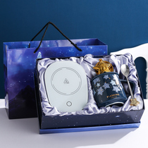 Star 55 degree ceramic warm Cup heating mug to send teacher birthday practical gift set wedding companion gift