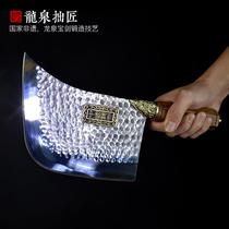 Longquan Guenjia handmade clamp steel bone cutting knife kitchen knife home chef special commercial cutting ancient saber Dragon chop bone knife
