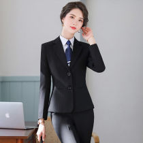 Black small suit suit womens high-end fashion temperament goddess fan professional wear interview formal wear sales work clothes autumn