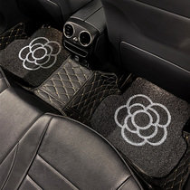 Car mats are easy to clean non-slip waterproof and wear-resistant cartoon silk ring carpet protection pad single car interior decoration women