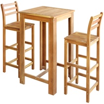 Bar Table and Stool Set 3 5 7 Pieces Solid Acacia Wood Drink