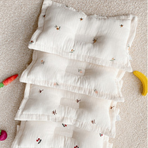 Mallolotte Newborn Baby Pillow Sizing Pillow Summer Breathable Embroidery Modale Pure Cotton Cotton Cloth Embroidery