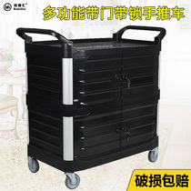 Bai Dehui restaurant Hotel food truck Three-story food delivery truck with door and lock closed stall trolley large