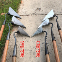 Manganese steel triangle hoe Gully Gully hook hoe pull hoe Gully hook hoe agricultural tools ditching