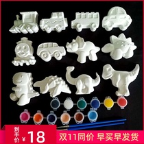 Children painted color plaster doll sculpture white embryo color toy diy painted graffiti mold hand stall
