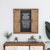 American retro fake window wall decoration wall hanging loft Industrial style restaurant milk tea shop message board blackboard wall pendant
