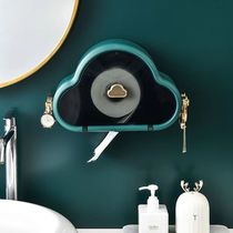 Cloud face towel shelf Bathroom storage box Wall-mounted non-perforated face towel bathroom hanging shelf net red