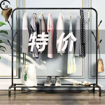 Household clothes rack Floor-to-ceiling bedroom small cool hanging rack Simple dormitory indoor folding storage drying clothes rod