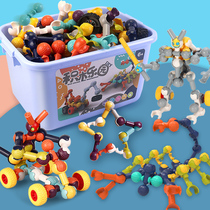 Large particles of building blocks assembly toys multi-purpose childrens intellectual skeleton joint Rod boy 3 years old 4-6 girls