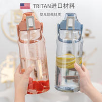 tritan portable plastic water Cup children summer large capacity sip Cup simple large sports kettle 1500ml