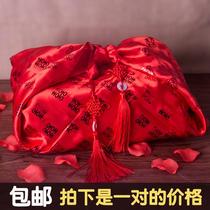 Wedding baggage Mandarin duck embroidery red leather Wedding Bride Wedding Bride wedding wedding wedding wedding wedding wedding bowl cloth bride accessories