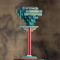 Late Fengqing style five-step Baohedian bucket arch building block toy Chinese ancient building model tenon structure gift teaching aids