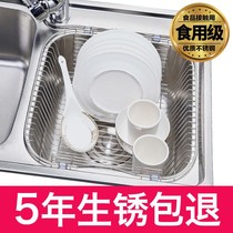 Sink basket stainless steel drain rack washing basket washing basin basket kitchen accessories water blue leaching rack