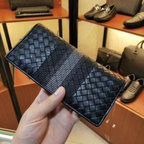 New BV WHQN MAQH Preparation of embroidery wallet genuine leather young lambskin handwoven length and money clip