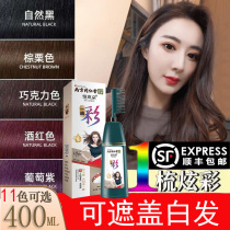 Nanjing Tongrentang hair dye pure plant natural non-stimulating oneself at home comb color cream cover white hair Black