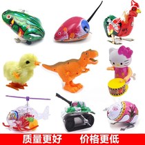 90 after 80 hou nostalgic toys children tin frog winding wound on the chain asynchronously stuffed chicken dinosaur creative puzzle