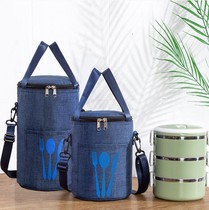 Rice bag Bento bag lunch bag insulation barrel bag hand round lunch box rice barrel bag insulation bag with rice tote bag to work