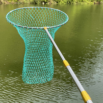 Fishing net stainless steel copy net Rod handmade fishing net thick eye fishing net positioning telescopic 4 M 5 m set of fishing gear