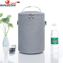 Red tadpole round thermal insulation bag thermal insulation barrel bag thermal insulation lunch bag lunch box bag portable slung
