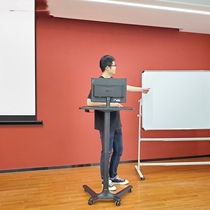Pneumatic automatic lifting table standing sofa sofa bed side removable Lazy desk computer lecture podium table