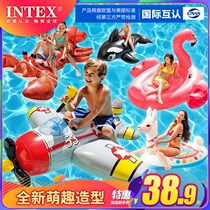 Children adult water mount Flamingo swimming ring Toy Unicorn floating row seat ring Inflatable floating bed