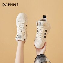 Daphne thick-soled sports high-top shoes autumn shoes 2021 new spring and autumn small white shoes womens shoes ins tide leather