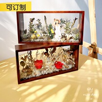 520 double-sided glass three-dimensional hollow photo frame Acrylic dried flower immortal flower diy picture frame Couple gift time continuation