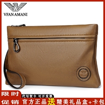 Handbag Men Genuine Leather Light Extravagant Business Mens Hand Grip Bag Fashion Soft Bull Leather Wallet Brands Hand Grab Bag Large Capacity Tide