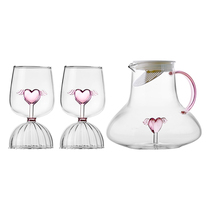 Internet celebrity creative high-value transparent high-temperature-resistant glass cold kettle household cold kettle water cup commercial juice tie pot