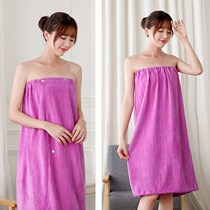 Beauty salon bathrobe bath skirt Womens cotton bandeau bath towel can wear chest-wrapped night dress sweat steaming suit Sauna large yukata bath