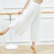 Classical dance double chiffon pants dance practice clothing women loose high waist wide leg pants modern ethnic dance costume