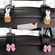 Car adhesive hook car cute cartoon rabbit car rear seat back invisible multifunctional small adhesive hook accessories