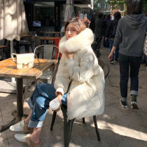 Zhang Beibei with the new down jacket women's 2021 long short thick Korean version of loose students small tide