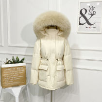 2021 New Net red Susu down jacket women long waist thick hair collar white duck down winter tide coat