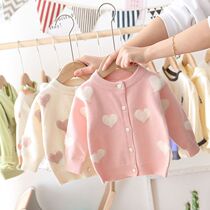 Girls Spring Coat 2023 New Girls Sweater Cardigan Little Girl Childrens Tops Spring and Autumn Knitted Cardigan