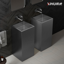 Gun gray stainless steel column basin Villa homestay vertical column washbasin outdoor courtyard sink basin wash basin