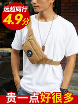 New Tidal Generation Mens Bag Sports Casual Canvas Chest Bag Single Shoulder Bag Small Backpack Light Mobile Phone Bag Womens Pocket Skew Satchel Bag