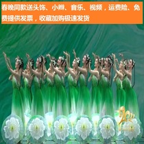 2021 Spring Festival Gala with Children's Classical Dance Jasmine Dance Performance Dress Jasmine Flower Blooming Chinese Style Umbrella Dance Dress