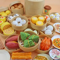 Kindergarten gourmet area material steamer doll home simulation food operation material childrens toy model steamed buns Steamed