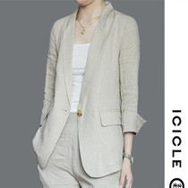 The Cheese ladies dress icicle and the 22 spring summer domestic linen blouse with a slim suit jacket