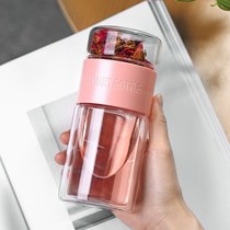 Net Red Tea Water Separation Anti-Fall Mini Tea Glass Cup Women Filter Tea Cup Portable Shake Sound Water Cup