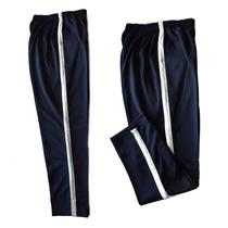 School clothes pants one bar White Side sports trousers navy blue junior high school students school pants male straight loose student pants