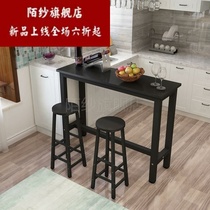 (New) Wall bar table Home living room partition balcony bar milk tea shop tall table and chair combination long table
