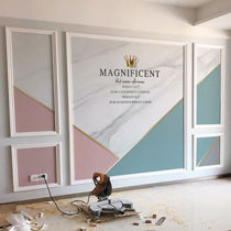 TV background wall wallpaper 2021 new living room bedroom light luxury wind 3d geometric lines Decorative Film and Television Wall Wall stickers